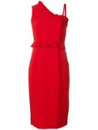 P.a.r.o.s.h. One Shoulder Frill Trim Dress - Red