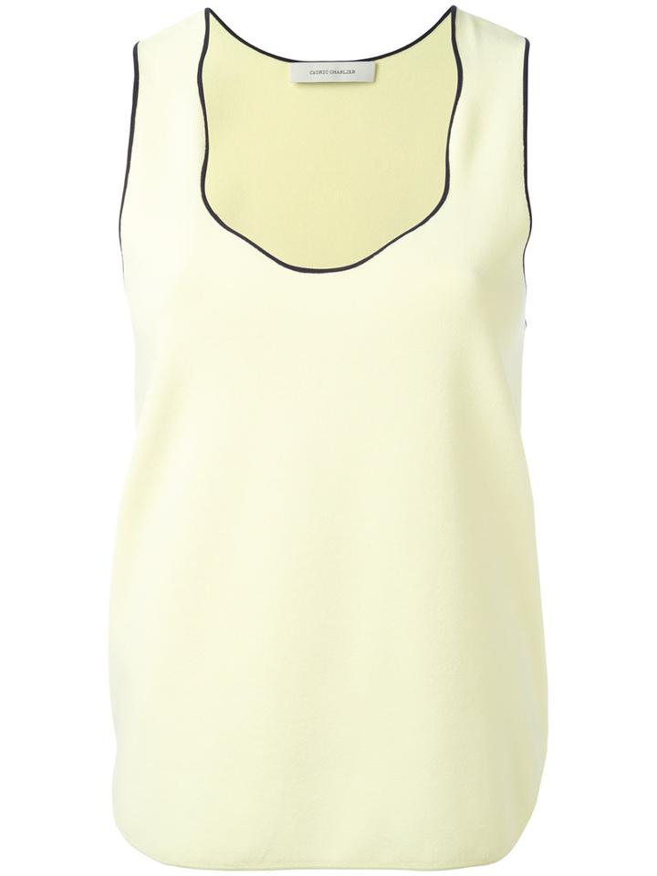 Cédric Charlier Tank Top, Women's, Size: 42, Yellow/orange, Polyester/rayon