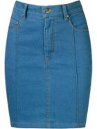 Amapô High Waist Denim Skirt, Women's, Size: 36, Blue, Cotton/spandex/elastane