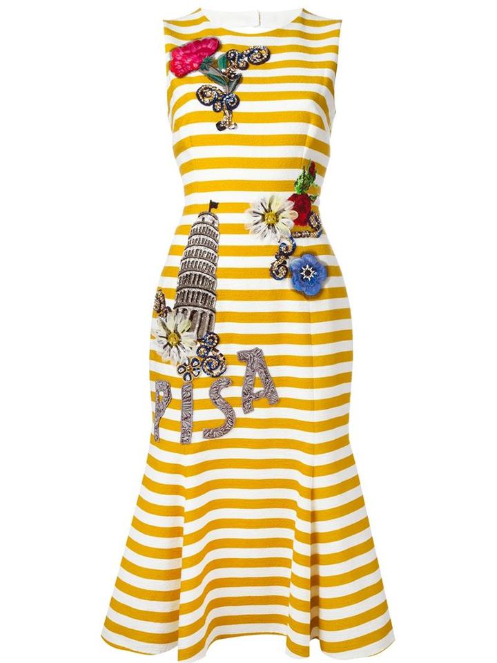 Dolce & Gabbana Embellished Striped Dress
