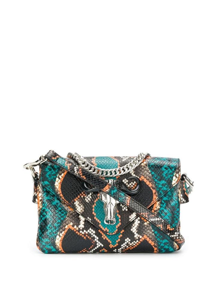 Just Cavalli Snakeskin Effect Shoulder Bag - Black