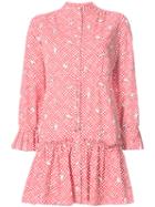 Saloni - Embroidered Shirt Dress - Women - Cotton - 0, Red, Cotton