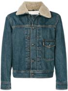 Rag & Bone Shearling Collar Denim Jacket - Blue