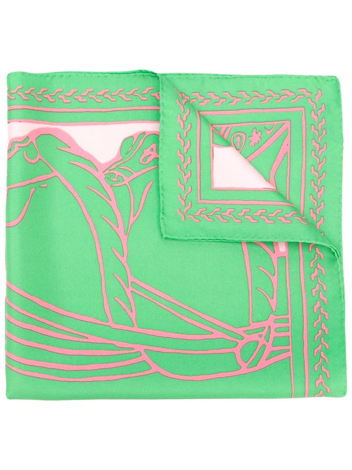 Tory Burch Abstract Print Scarf, Women's, Green, Silk