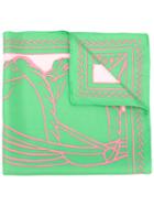 Tory Burch Abstract Print Scarf, Women's, Green, Silk