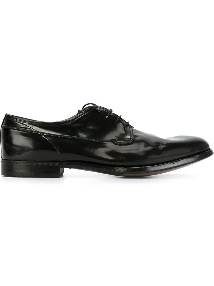 Premiata Classic Derby Shoes, Men's, Size: 10, Black, Calf Leather