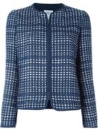 Armani Collezioni Zipped Jacket, Women's, Size: 48, Blue, Viscose/cotton/polyester