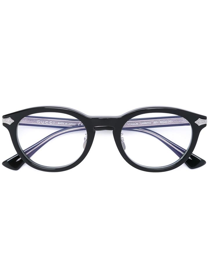 Gucci Eyewear Oval Frame Glasses, Black, Acetate/titanium