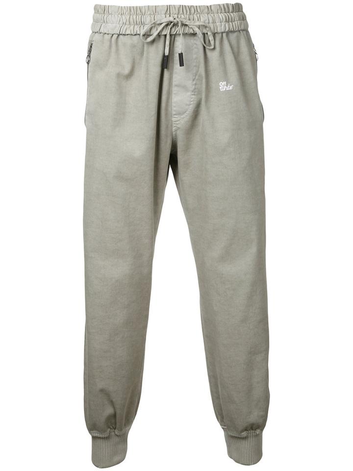 Off-white - Drawstring Track Pants - Men - Cotton - Xl, Brown, Cotton