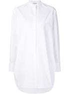 Protagonist Mandarin Collar Shirt, Women's, Size: 4, White, Cotton
