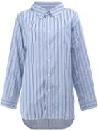 Balenciaga Striped Shirt, Women's, Size: 34, Blue, Cotton/polyester