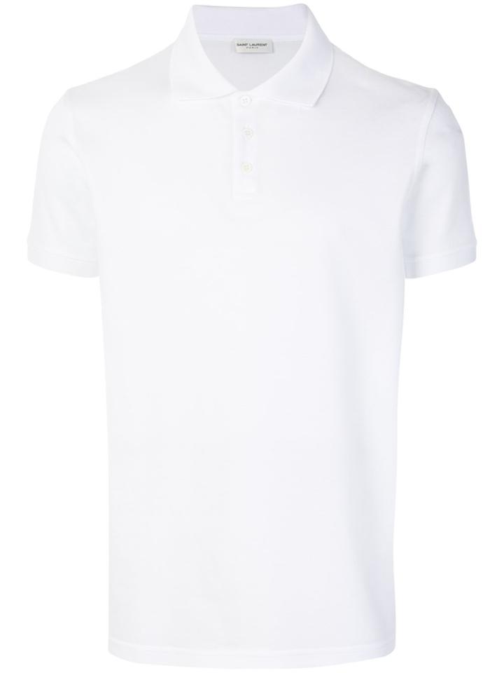 Saint Laurent Short Sleeve Polo Shirt - White