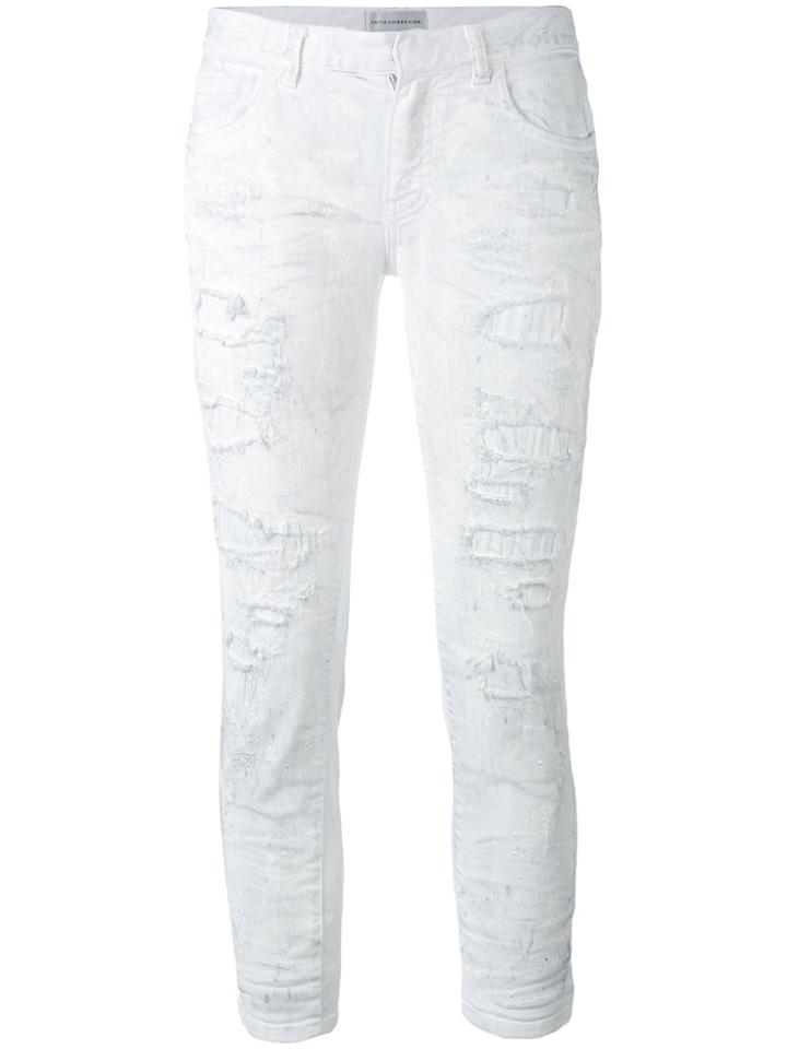 Faith Connexion Cropped Jeans - White