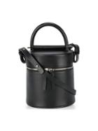 Building Block Black Drum Leather Shoulder Bag