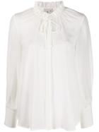 L'autre Chose Camicia 'mary Antoinette' In Seta - White