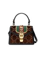 Gucci Sylvie Gg Velvet Mini Bag - Brown