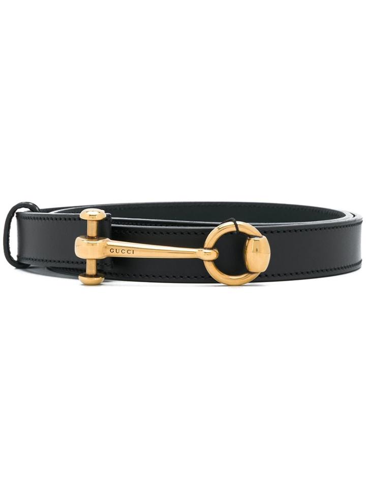 Gucci Horsebit Detailed Belt - Black