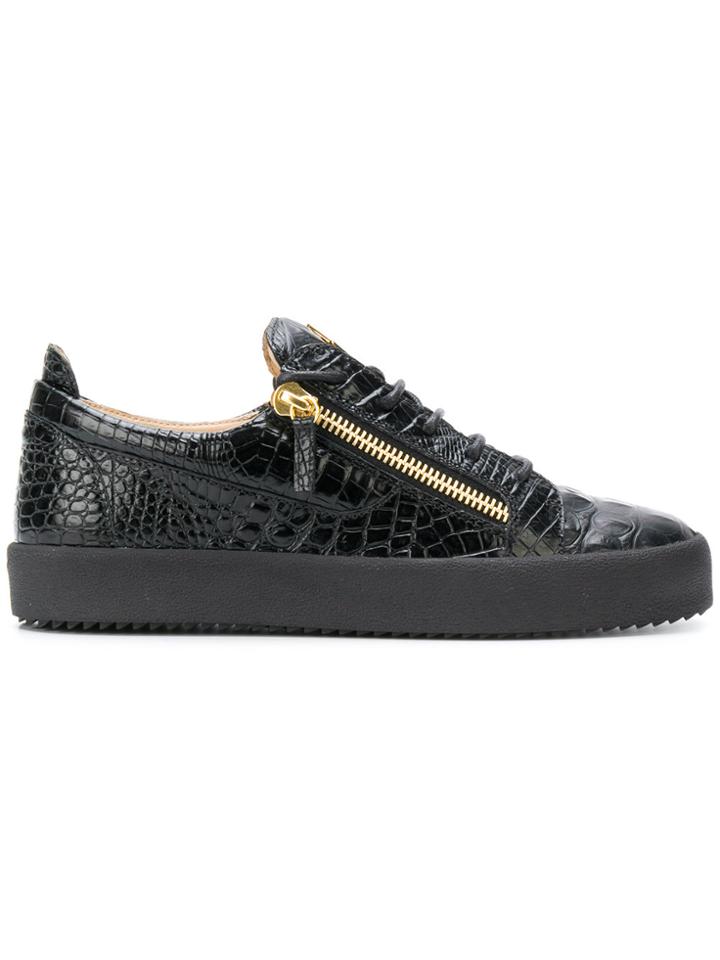 Giuseppe Zanotti Design Frankie Croc Sneakers - Black