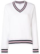 Thom Browne Chunky Knit V-neck Sweater - White