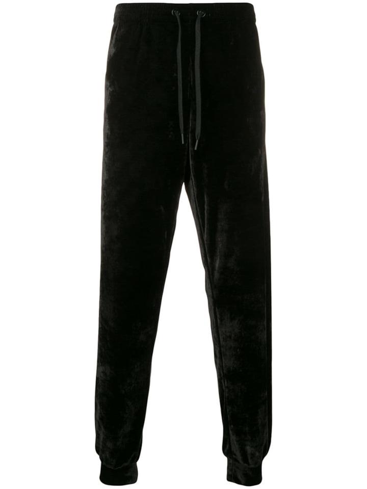 Versace Logo Embroidered Track Pants - Black