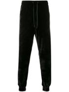 Versace Logo Embroidered Track Pants - Black