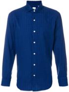 Finamore 1925 Napoli Fine Check Shirt - Blue