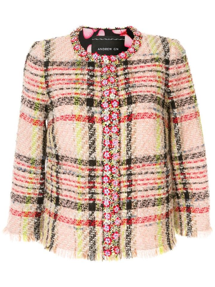 Andrew Gn Checked Blazer - Multicolour