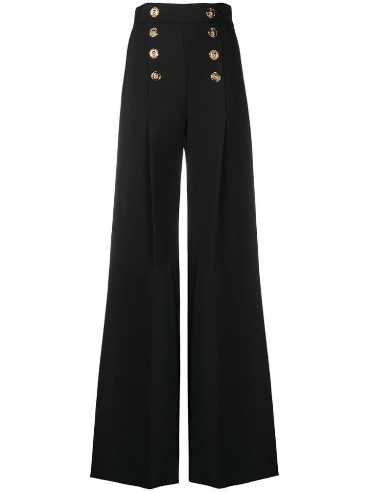 Elisabetta Franchi Nautical Palazzo Pants - Black