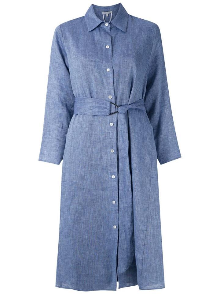 Alcaçuz Belted Maria Shirt Dress - Blue