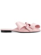 Delpozo Pointed Toe Bow Slippers - Pink & Purple