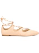 Loeffler Randall Ambra Ballerinas, Women's, Size: 8, Nude/neutrals, Calf Leather