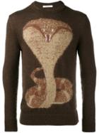Givenchy Cobra Intarsia Jumper, Men's, Size: Small, Brown,