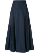 Max Mara Studio Gathered A-line Midi Skirt - Blue