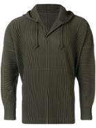 Homme Plissé Issey Miyake Structured Pullover Hoodie - Green