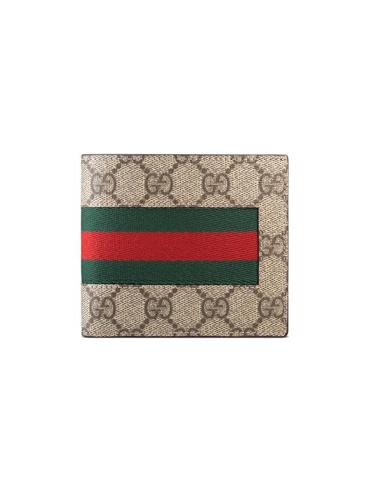 Gucci Web Gg Supreme Coin Wallet - Nude & Neutrals