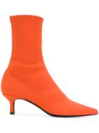 Aldo Castagna Kitten Heel Sock Boots - Yellow & Orange