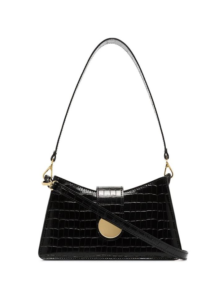 Elleme Baguette Croc-effect Leather Shoulder Bag - Black