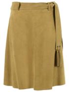 Talie Nk Leather Skirt, Women's, Size: 36, Brown, Leather