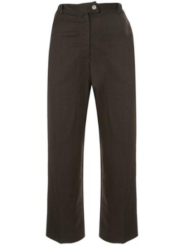 Chanel Pre-owned Straight Cropped Trousers - Brown