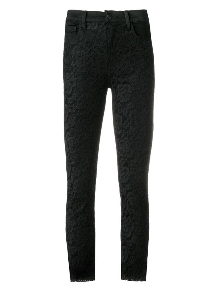 J Brand Slim Lace Trousers - Black