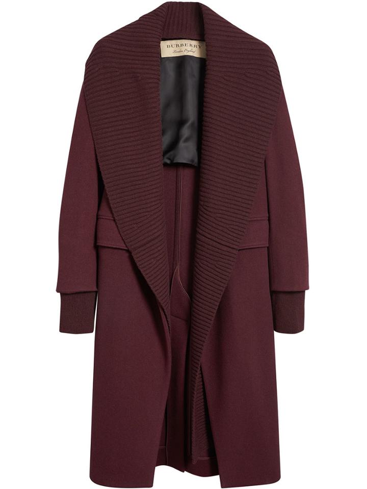Burberry Cashmere Detachable Collar Coat - Red