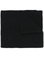Courrèges Logo Patch Knitted Scarf - Black