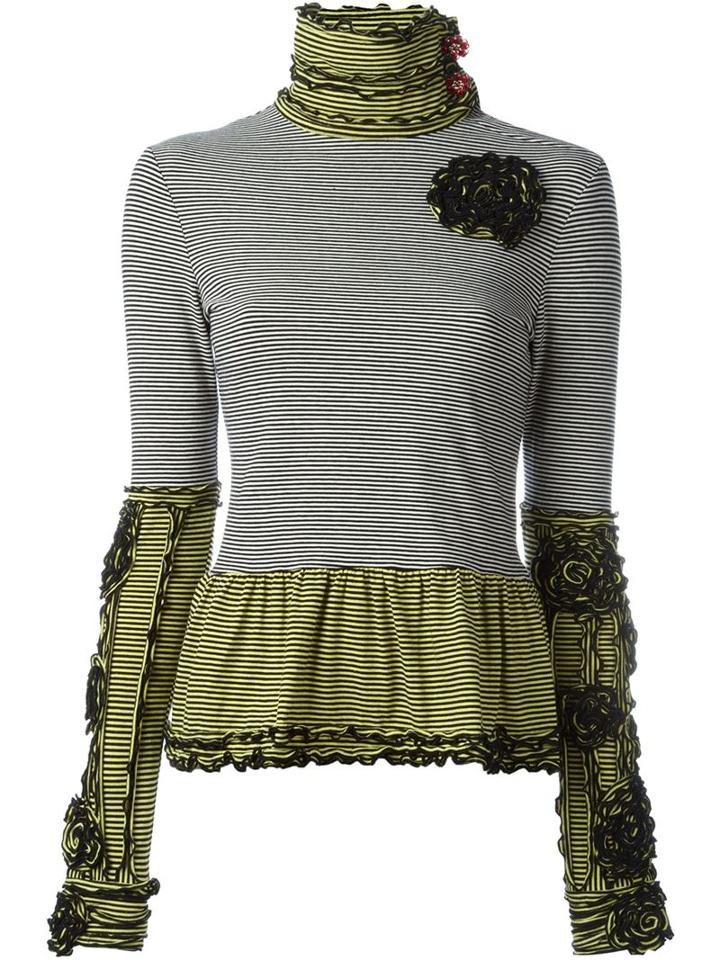 Ryan Lo Ruffle Stripes Top