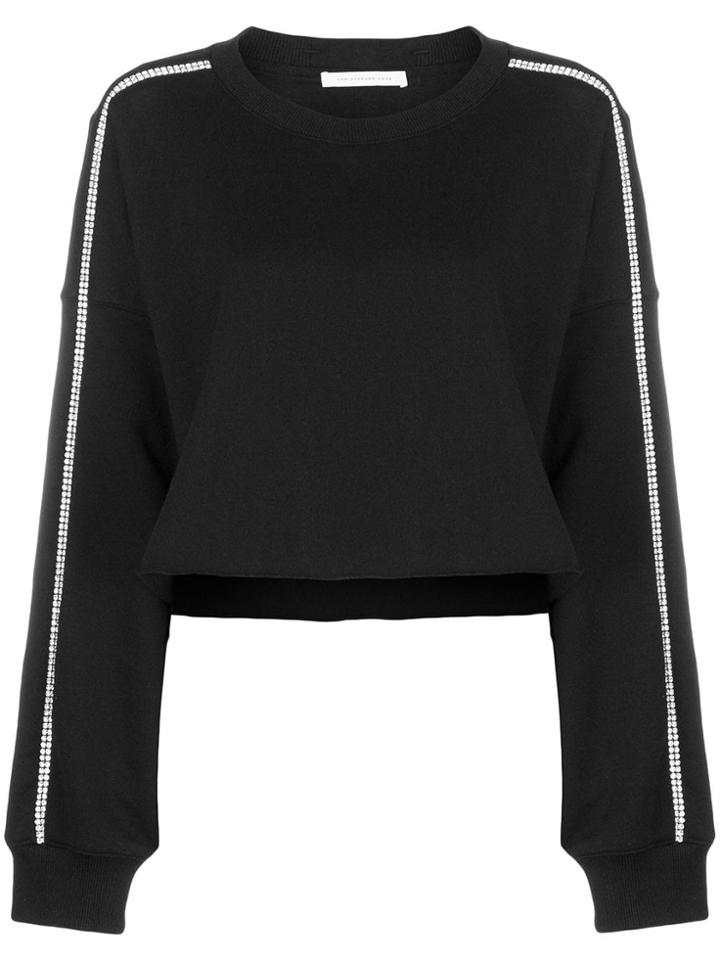 Christopher Kane Crystal Trim Crop Sweatshirt - Black