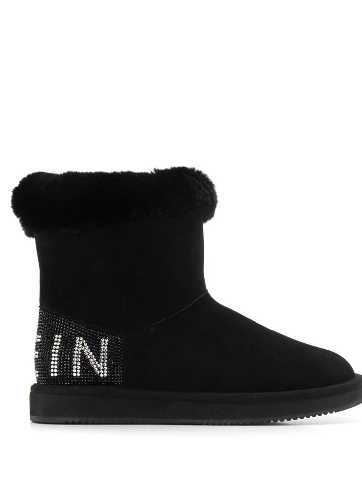 Philipp Plein Embellished Flat Boots - Black