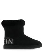 Philipp Plein Embellished Flat Boots - Black