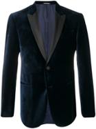 Emporio Armani Velvet Tuxedo Blazer - Blue