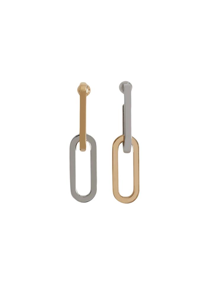 Burberry Gold And Palladium-plated Link Drop Earrings - Metallic