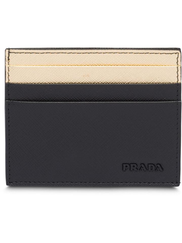 Prada Metal Logo Card Holder - Black