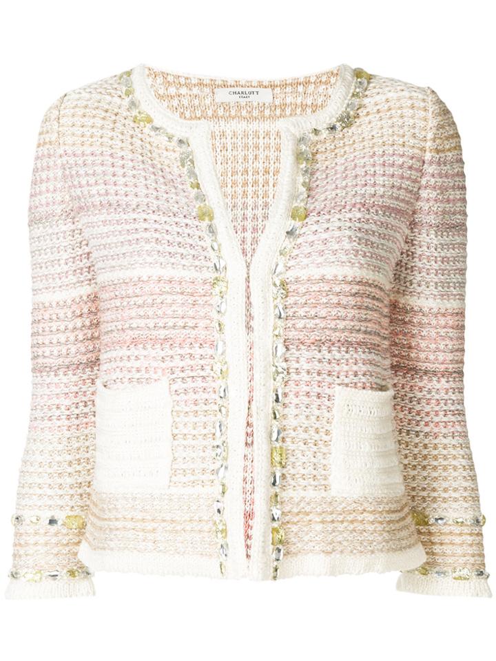 Charlott Fitted Knit Jacket - Pink & Purple